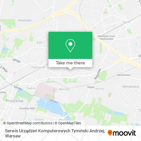 Serwis Urządzeń Komputerowych Tymiński Andrzej map