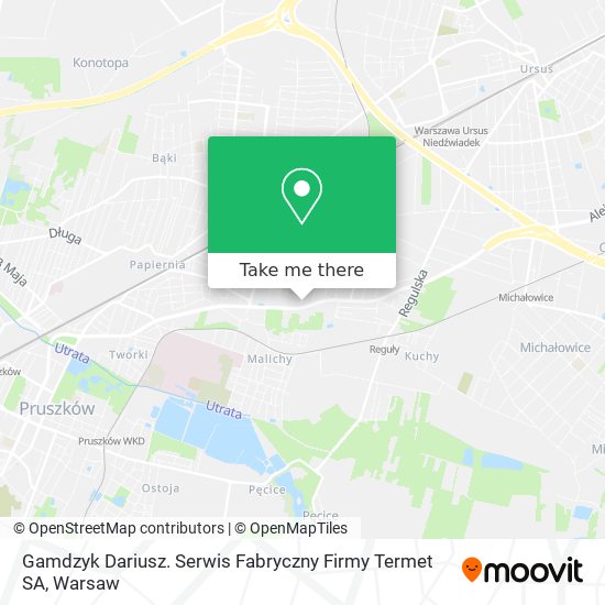 Gamdzyk Dariusz. Serwis Fabryczny Firmy Termet SA map