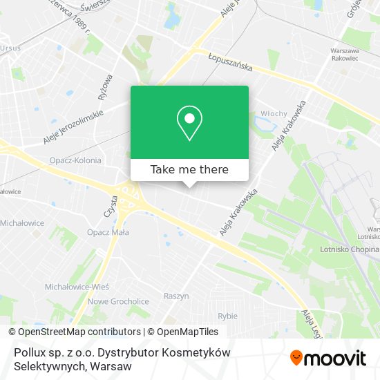 Pollux sp. z o.o. Dystrybutor Kosmetyków Selektywnych map