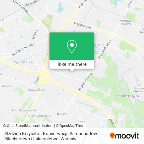 Bździon Krzysztof. Konserwacja Samochodów. Blacharstwo i Lakiernictwo map