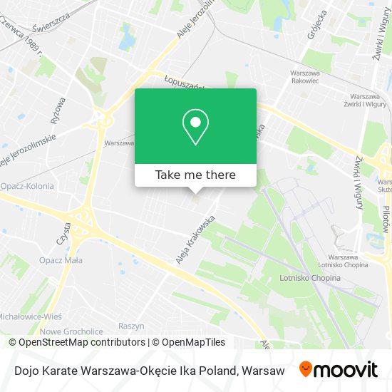 Карта Dojo Karate Warszawa-Okęcie Ika Poland