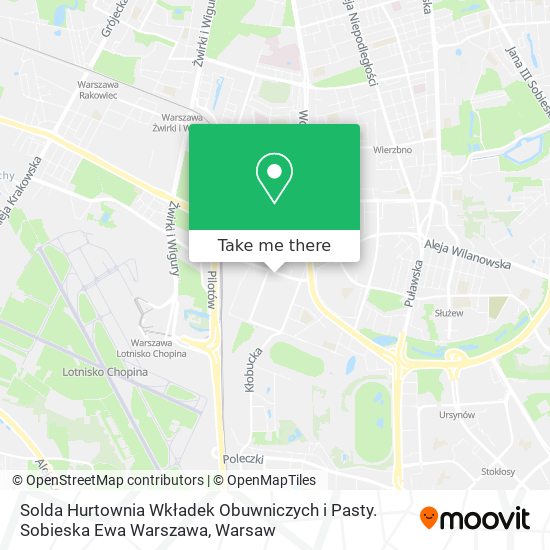 Solda Hurtownia Wkładek Obuwniczych i Pasty. Sobieska Ewa Warszawa map