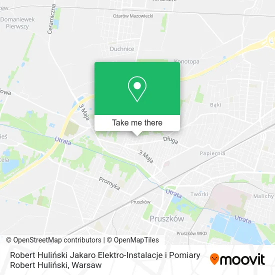 Карта Robert Huliński Jakaro Elektro-Instalacje i Pomiary Robert Huliński