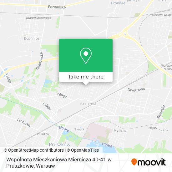 Карта Wspólnota Mieszkaniowa Miernicza 40-41 w Pruszkowie