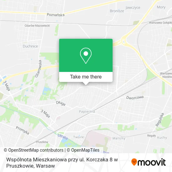 Карта Wspólnota Mieszkaniowa przy ul. Korczaka 8 w Pruszkowie