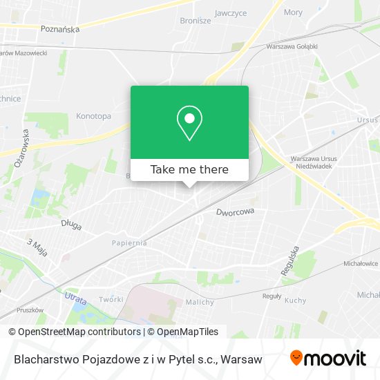 Blacharstwo Pojazdowe z i w Pytel s.c. map