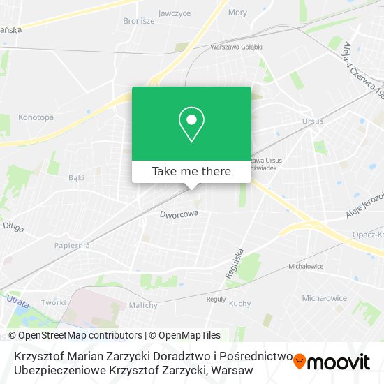 Krzysztof Marian Zarzycki Doradztwo i Pośrednictwo Ubezpieczeniowe Krzysztof Zarzycki map