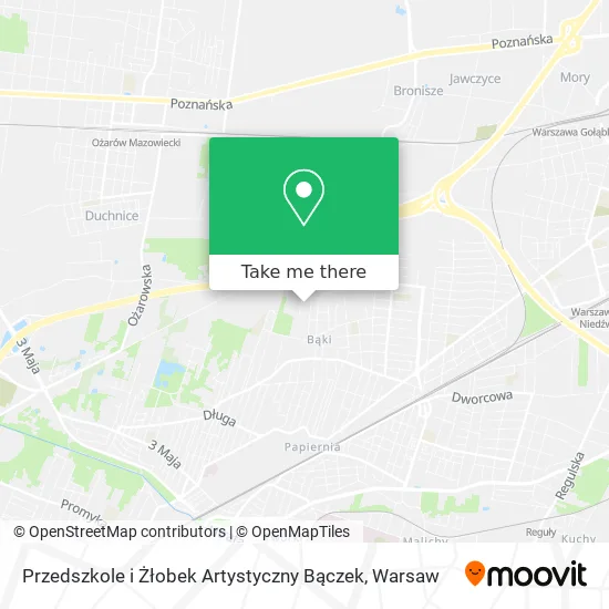 Карта Przedszkole i Żłobek Artystyczny Bączek