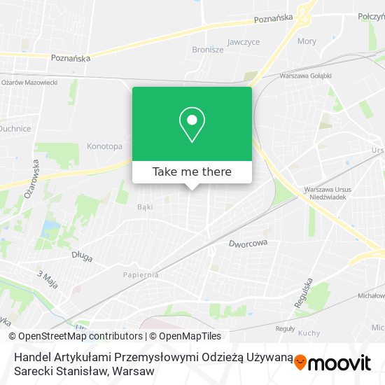 Handel Artykułami Przemysłowymi Odzieżą Używaną Sarecki Stanisław map