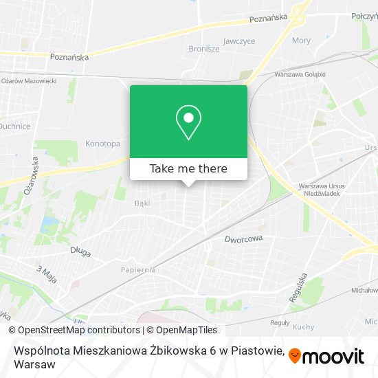 Карта Wspólnota Mieszkaniowa Żbikowska 6 w Piastowie