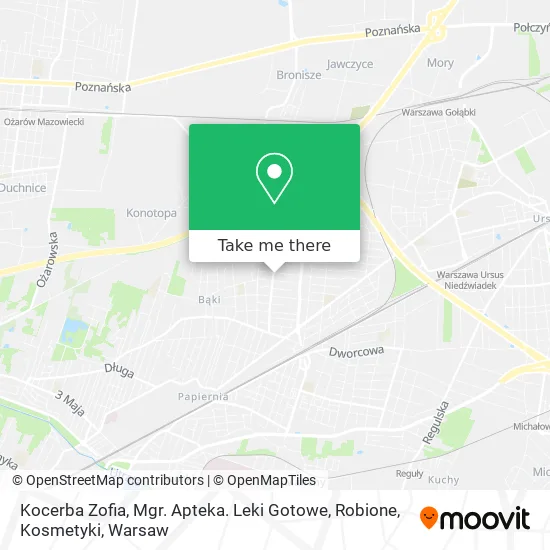 Kocerba Zofia, Mgr. Apteka. Leki Gotowe, Robione, Kosmetyki map