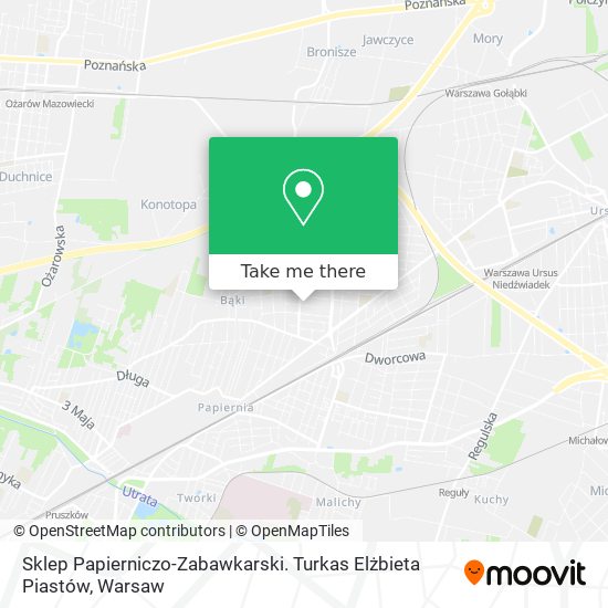 Sklep Papierniczo-Zabawkarski. Turkas Elżbieta Piastów map