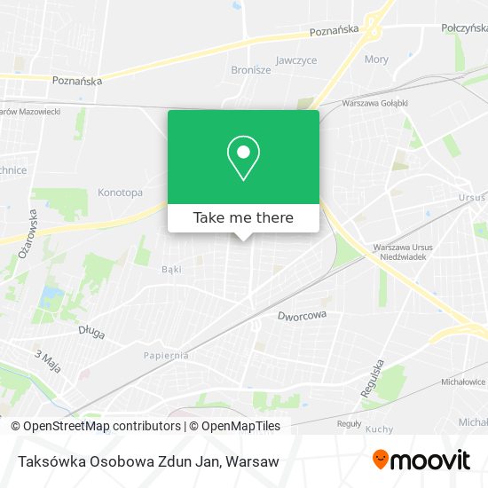 Taksówka Osobowa Zdun Jan map