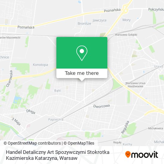 Handel Detaliczny Art Spozywczymi Stokrotka Kazimierska Katarzyna map