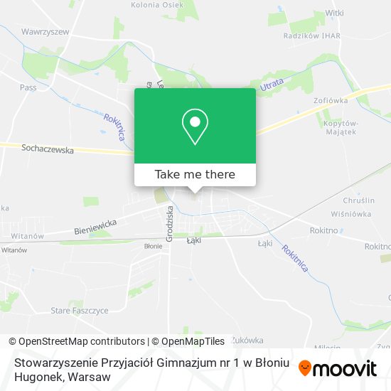 Stowarzyszenie Przyjaciół Gimnazjum nr 1 w Błoniu Hugonek map