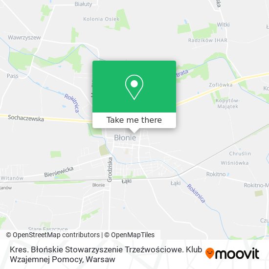 Kres. Błońskie Stowarzyszenie Trzeźwościowe. Klub Wzajemnej Pomocy map