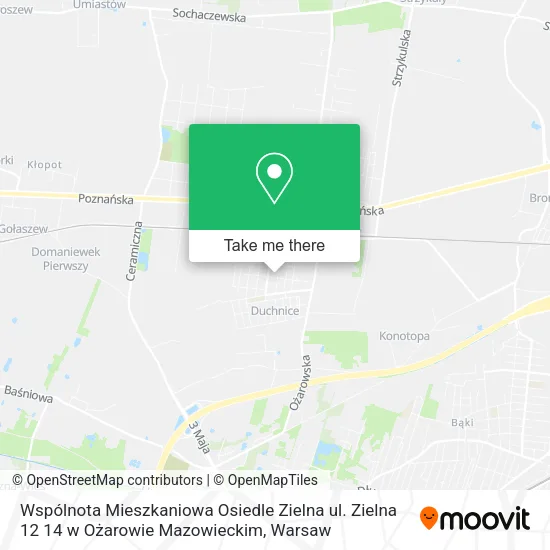 Карта Wspólnota Mieszkaniowa Osiedle Zielna ul. Zielna 12 14 w Ożarowie Mazowieckim