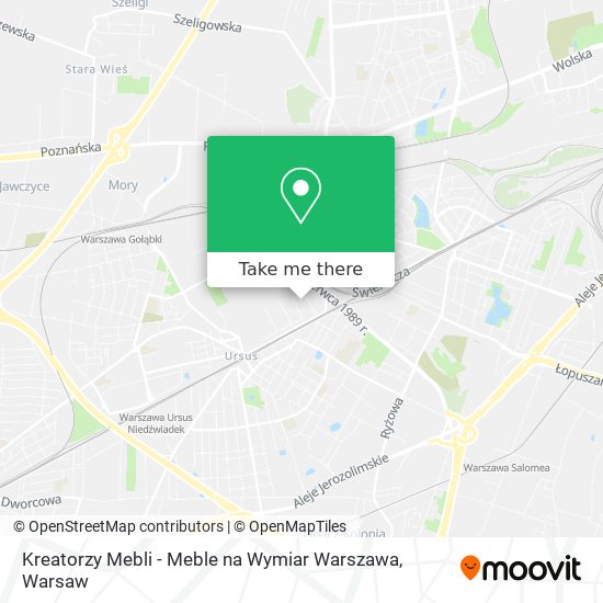 Kreatorzy Mebli - Meble na Wymiar Warszawa map