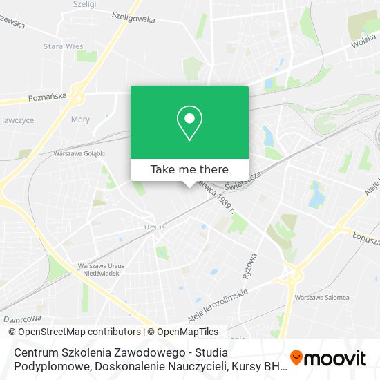 Centrum Szkolenia Zawodowego - Studia Podyplomowe, Doskonalenie Nauczycieli, Kursy BHP map