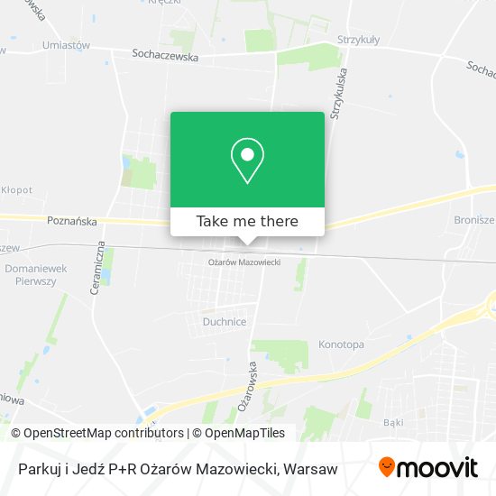 Parkuj i Jedź P+R Ożarów Mazowiecki map