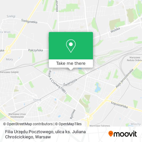 Filia Urzędu Pocztowego, ulica ks. Juliana Chrościckiego map