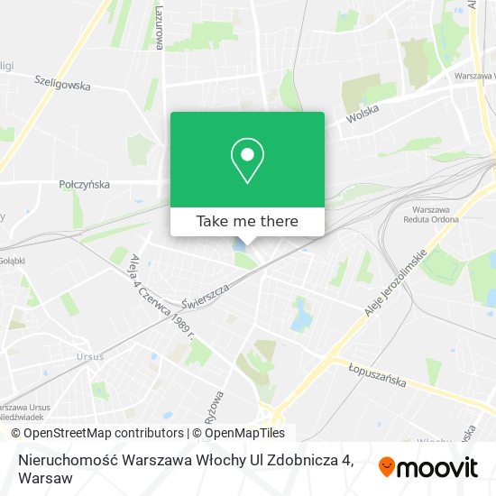 Nieruchomość Warszawa Włochy Ul Zdobnicza 4 map