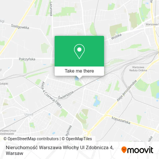 Карта Nieruchomość Warszawa Włochy Ul Zdobnicza 4