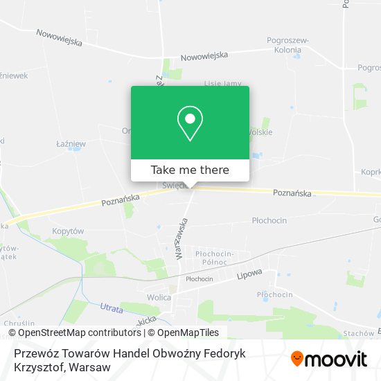 Przewóz Towarów Handel Obwoźny Fedoryk Krzysztof map