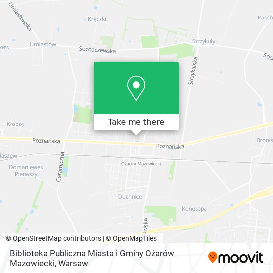 Biblioteka Publiczna Miasta i Gminy Ożarów Mazowiecki map