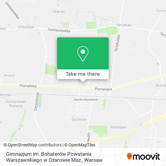 Gimnazjum im. Bohaterów Powstania Warszawskiego w Ożarowie Maz. map