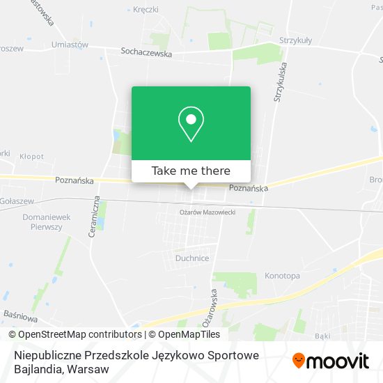 Niepubliczne Przedszkole Językowo Sportowe Bajlandia map