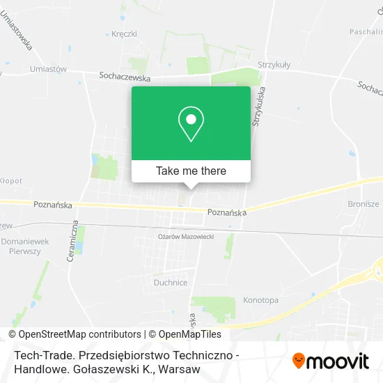 Карта Tech-Trade. Przedsiębiorstwo Techniczno - Handlowe. Gołaszewski K.