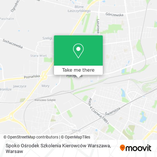 Карта Spoko Ośrodek Szkolenia Kierowców Warszawa