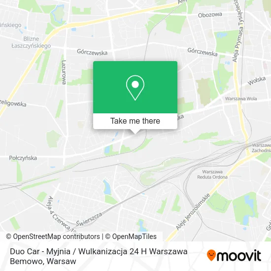 Duo Car - Myjnia / Wulkanizacja 24 H Warszawa Bemowo map