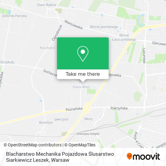 Blacharstwo Mechanika Pojazdowa Ślusarstwo Siarkiewicz Leszek map