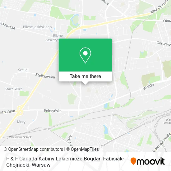 Карта F & F Canada Kabiny Lakiernicze Bogdan Fabisiak-Chojnacki