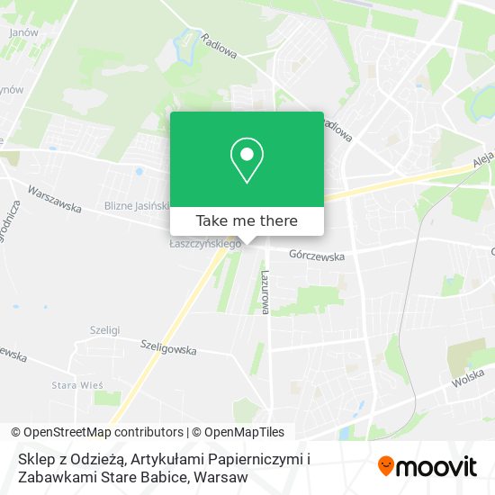 Sklep z Odzieżą, Artykułami Papierniczymi i Zabawkami Stare Babice map