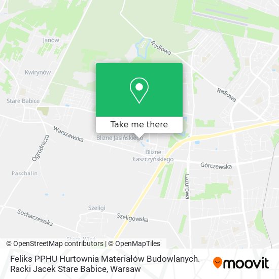 Feliks PPHU Hurtownia Materiałów Budowlanych. Racki Jacek Stare Babice map