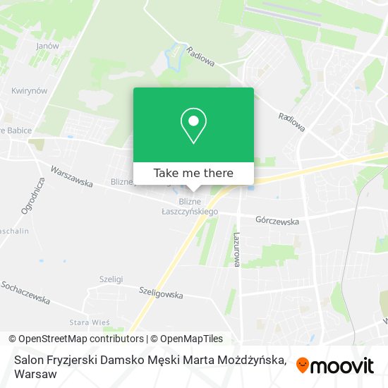 Карта Salon Fryzjerski Damsko Męski Marta Możdżyńska