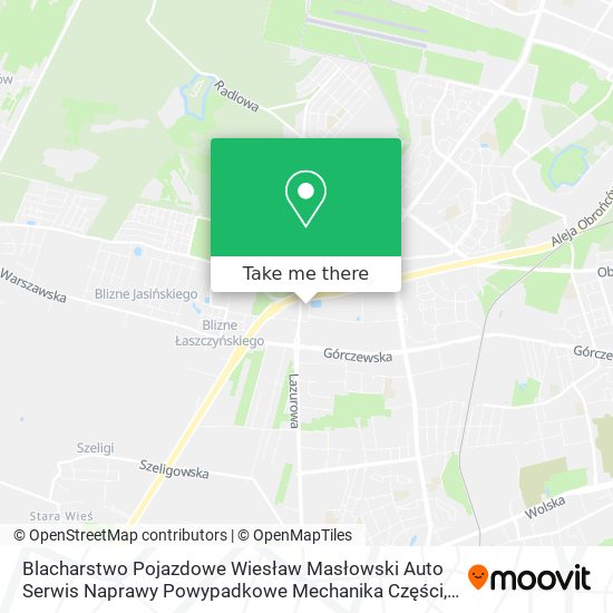 Blacharstwo Pojazdowe Wiesław Masłowski Auto Serwis Naprawy Powypadkowe Mechanika Części map