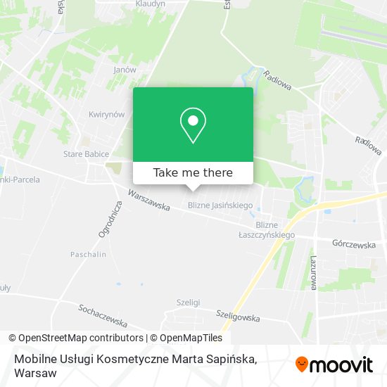 Карта Mobilne Usługi Kosmetyczne Marta Sapińska