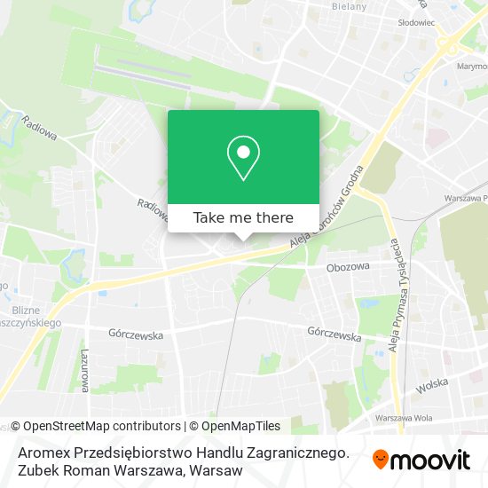 Aromex Przedsiębiorstwo Handlu Zagranicznego. Zubek Roman Warszawa map