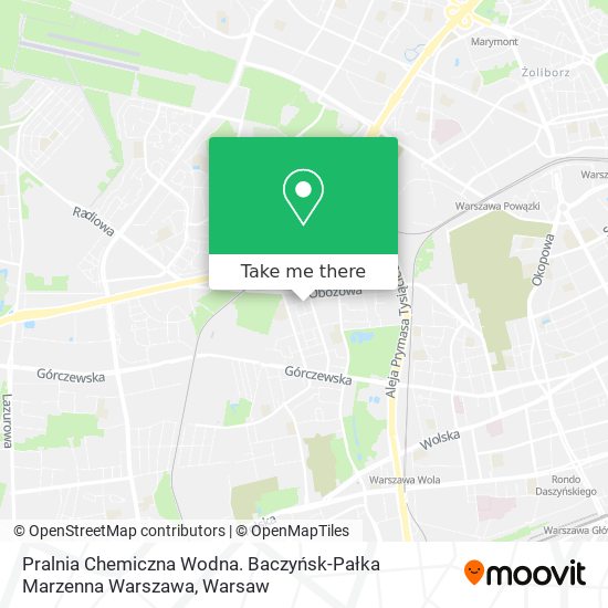 Карта Pralnia Chemiczna Wodna. Baczyńsk-Pałka Marzenna Warszawa