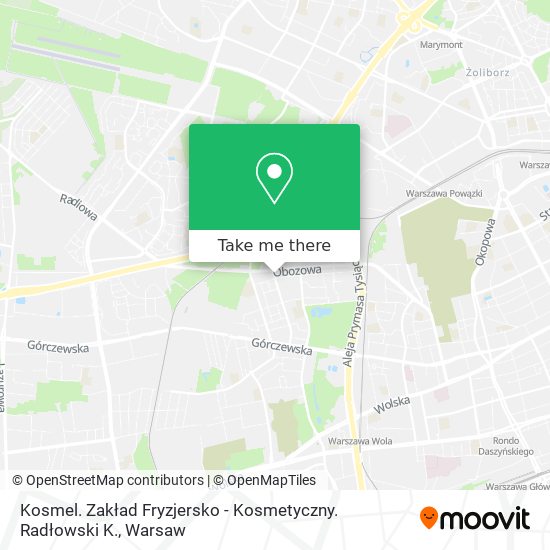 Карта Kosmel. Zakład Fryzjersko - Kosmetyczny. Radłowski K.