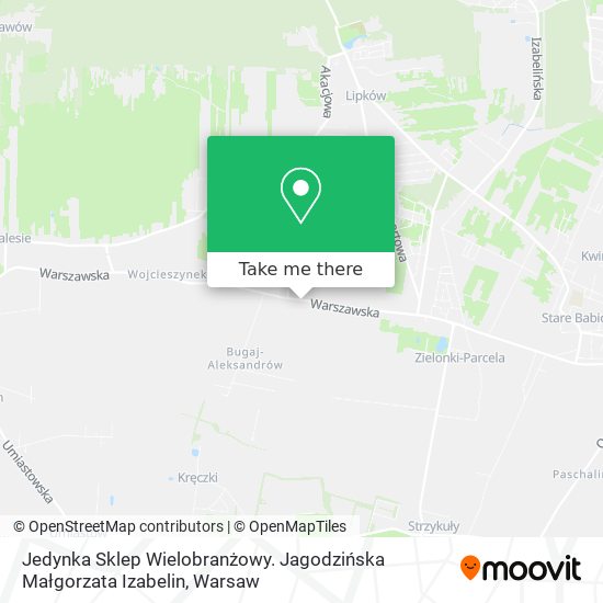 Jedynka Sklep Wielobranżowy. Jagodzińska Małgorzata Izabelin map