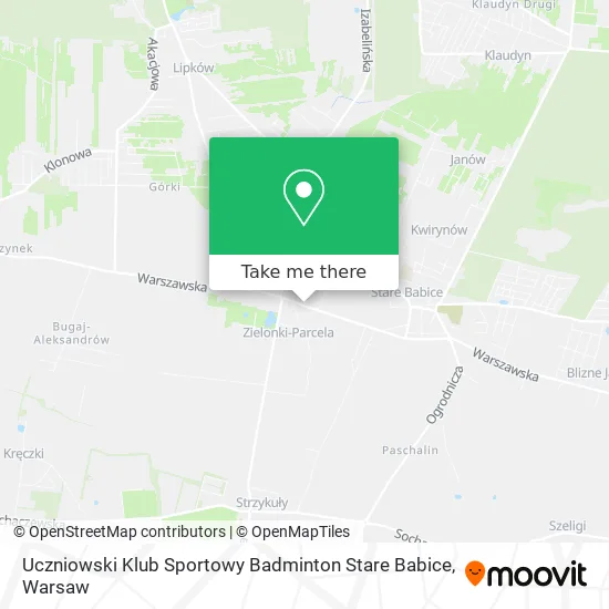 Карта Uczniowski Klub Sportowy Badminton Stare Babice