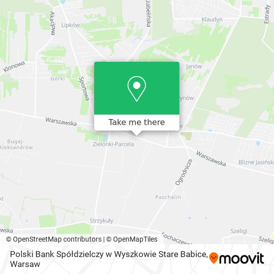 Polski Bank Spółdzielczy w Wyszkowie Stare Babice map