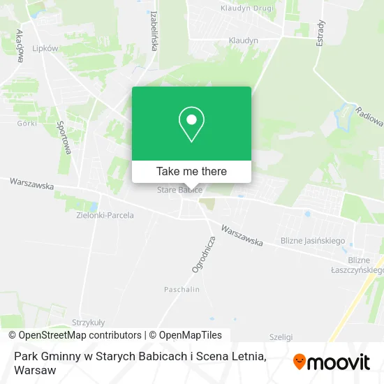 Park Gminny w Starych Babicach i Scena Letnia map