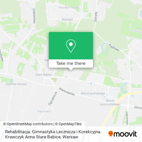 Rehabilitacja. Gimnastyka Lecznicza i Korekcyjna. Krawczyk Anna Stare Babice map