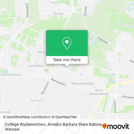 College Wydawnictwo. Amejko Barbara Stare Babice map